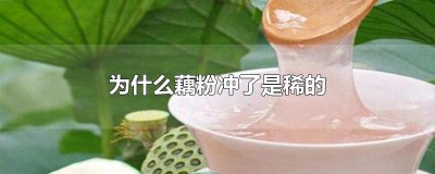 ​为什么藕粉冲了是稀的